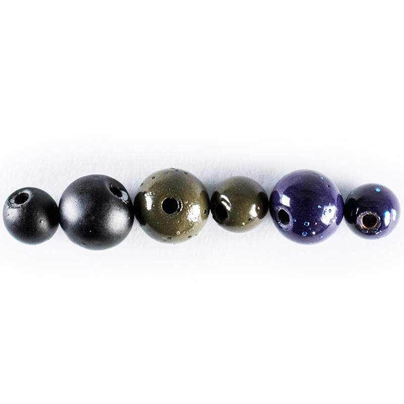 Force Beads|8.0 mm|Green Pumpkin|June Bug|Matt Black