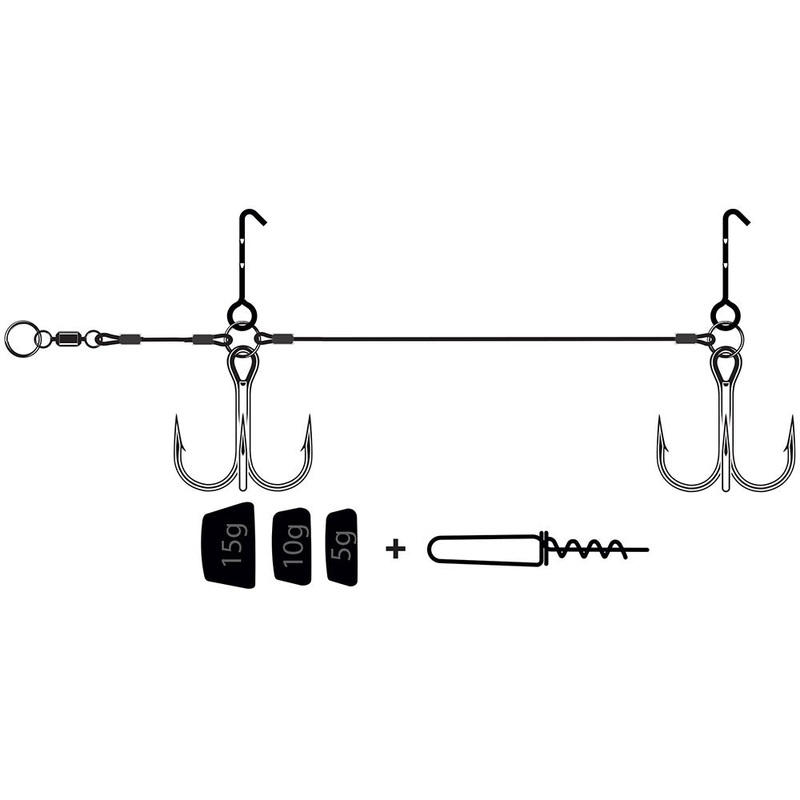 Pike Rig|Light / 2/0 / 5 / 10 / 15 g / 18-25 cm Softbaits|Heavy / 2/0 / 15 / 20 / 25 g / 18-25 cm Softbaits