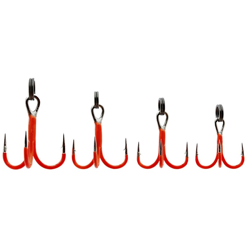 Rigged Trout Treble Hooks|UV Orange||6||7||10||12