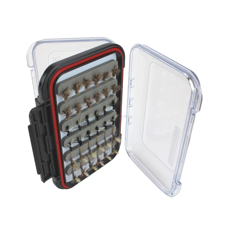Dry Fly Assortment, 72 Dry Flies | 2 Sided Fly Box | Wild Water Fly Fishing