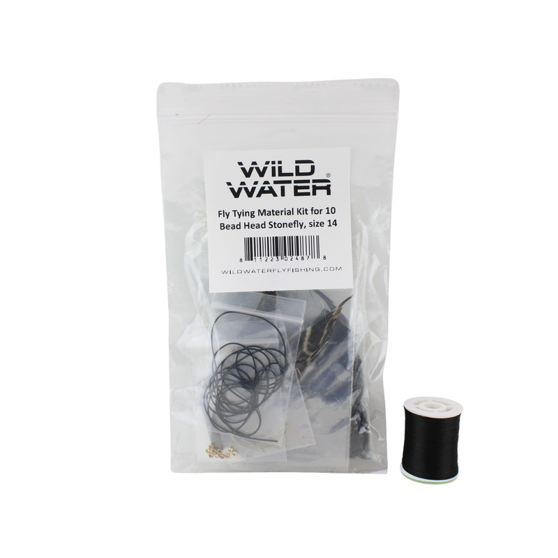Bead Head Stonefly Fly Tying Material Kit, size 14 | Wild Water Fly Fishing