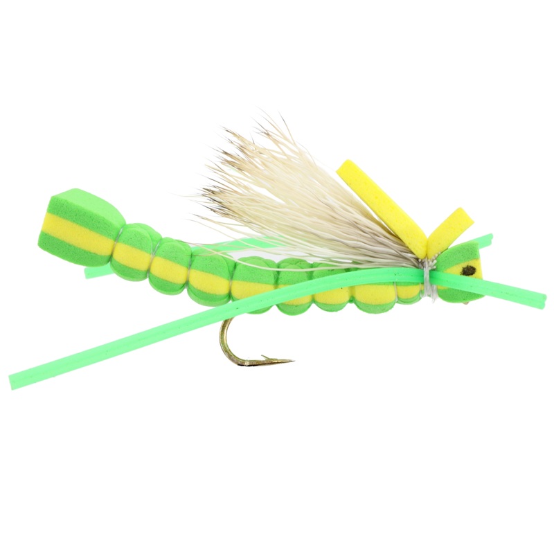 Green Foam Grasshopper Fly Tying Material Kit, size 8 | Wild Water Fly Fishing