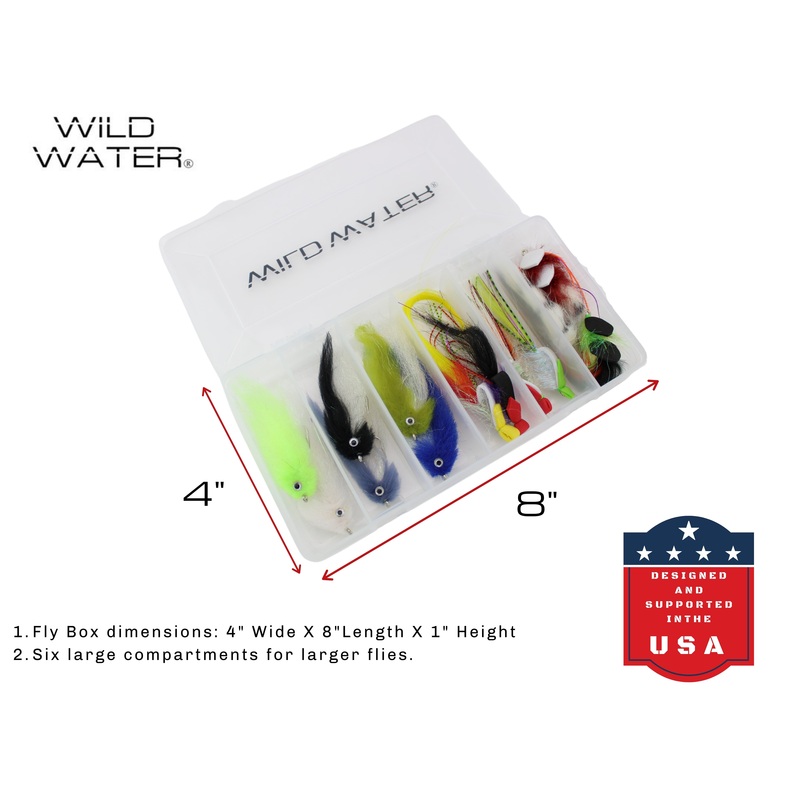 Top Water Baitfish Fly Assortment, 12 Saltwater Flies | Fly Box | Wild Water Fly Fishing