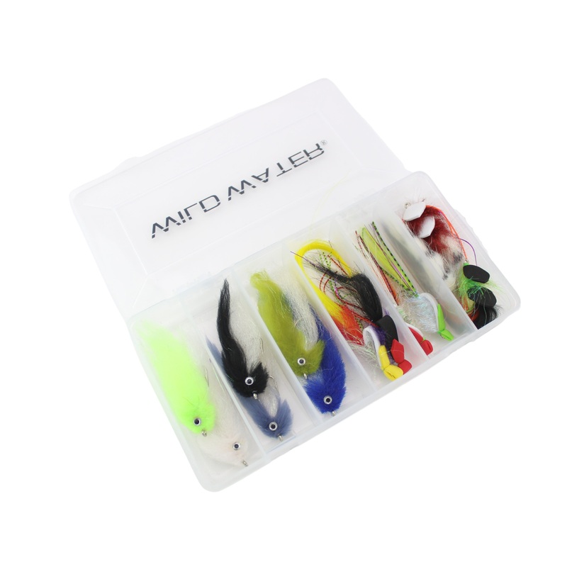 Top Water Baitfish Fly Assortment, 12 Saltwater Flies | Fly Box | Wild Water Fly Fishing