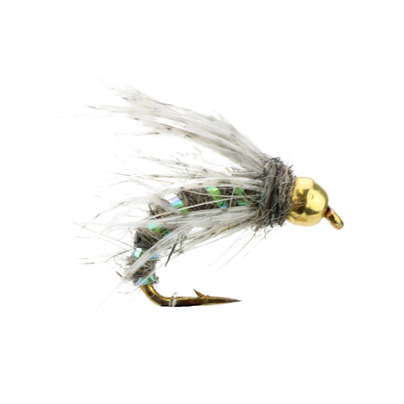 Tungsten Bead Head Green Tinsel Nymph Fly Tying Material Kit, size 12 | Wild Water Fly Fishing