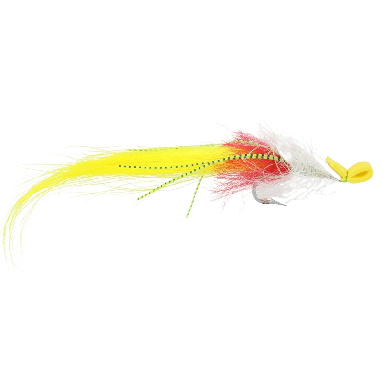 White and Yellow Foam Saltwater EP Fly Fly Tying Material Kit, size 2/0