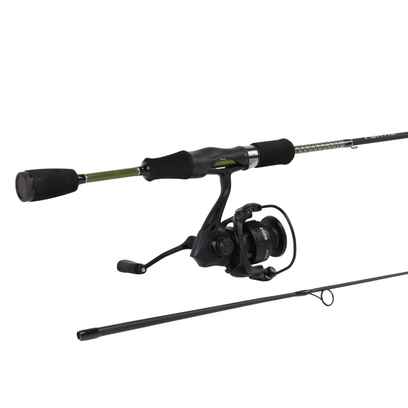 5′ Ultra Light Action Spinning Rod and Reel Package, 2 Piece Fiberglass/Graphite Spinning Rod  |2000 Spinning Reel | FORTIS