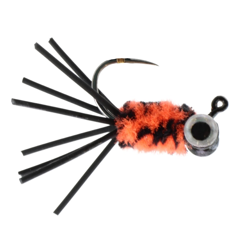 Bluegill Candy Jig, Size 10 | Black/Orange | Quantity 6 | Wild Water Fly Fishing