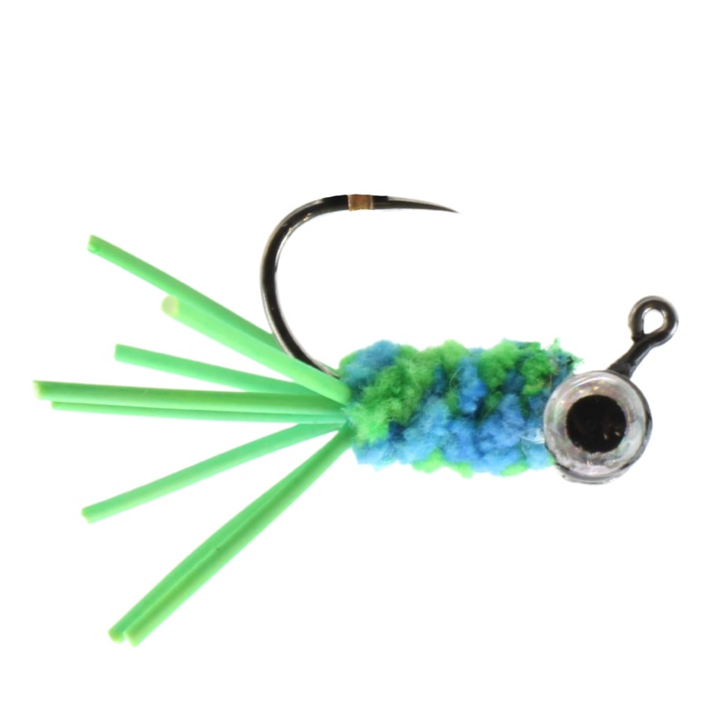 Bluegill Candy Jig, Size 10 | Blue/Green | Quantity 6 | Wild Water Fly Fishing