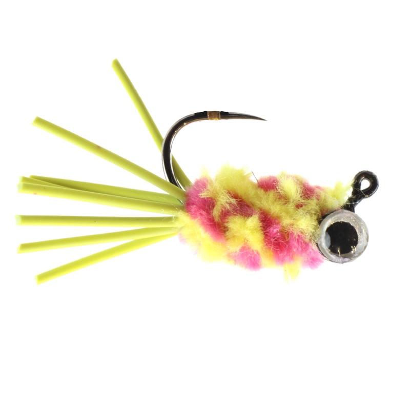 Bluegill Candy Jig, Size 10 | Pink/Yellow | Quantity 6 | Wild Water Fly Fishing