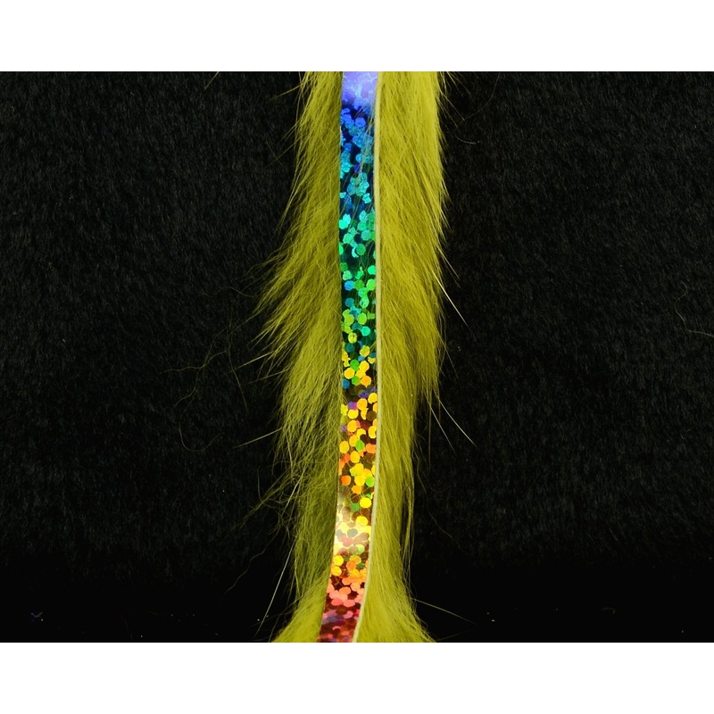 Hareline Bling Rabbit Strips|Black With Fluorescent Fire Red Accent|Black With Fluorescent Fuchsia Accent|Black With Fluorescent Green Chartreuse Accent|Black With Fluorescent Orange Accent|Black With Fluorescent Pink Accent|Black With Fluorescent Yellow