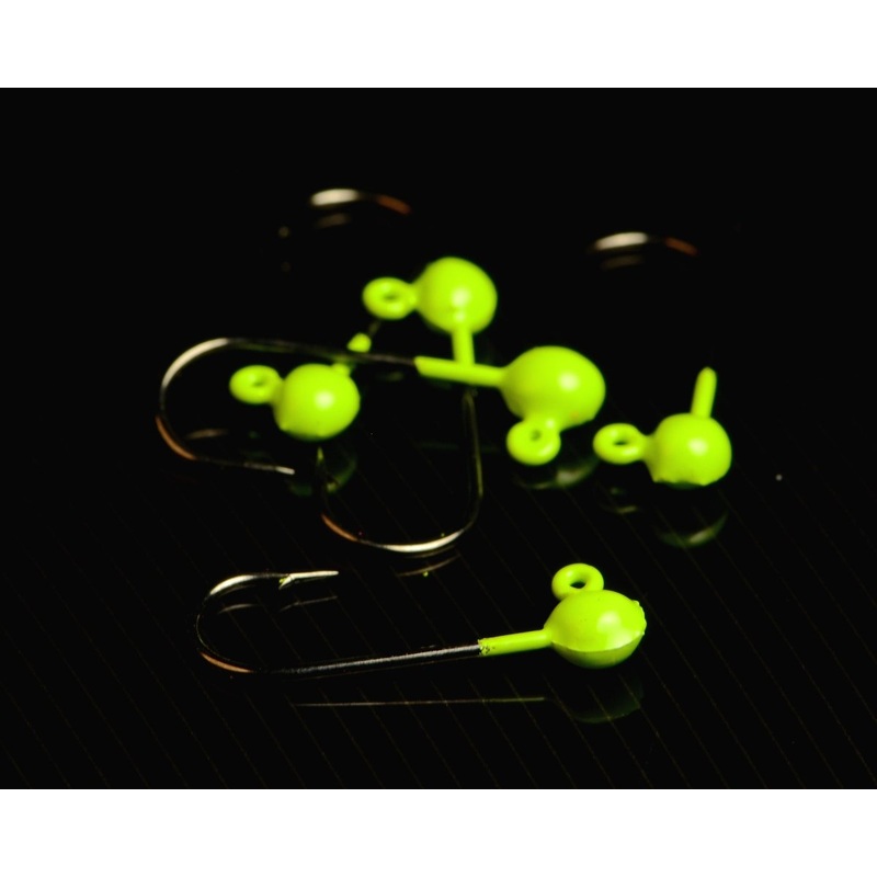 VooDoo Round Jig Heads|1/64 oz|1/32 oz|1/16 oz|1/8 oz|Black Nickel|Bright Nickel|Fluorescent Green Chartreuse|Fluorescent Hot Pink|Fluorescent Orange|Fluorescent Yellow Chartreuse|Gold|Unpainted