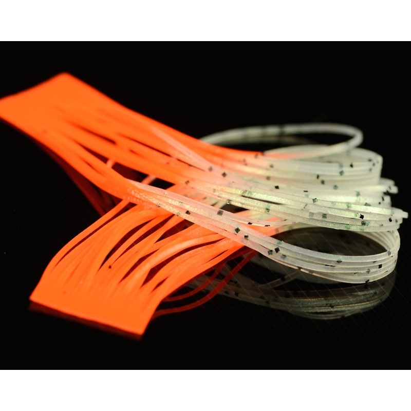 Hareline Tipped Crazy Legs|White Pearl / Fluorescent Orange Tipped|Black/Fl Orange Tipped|Black/Yellow Chartreuse Tipped|Fl Fuchsia/Purple Tipped|Clear Pearl / Fl Orange Tip|Black/Red Tipped |16|Hot Pink/Fl Orange Tipped|Blue/Hot Pink Tipped|Purple/Fl Ora