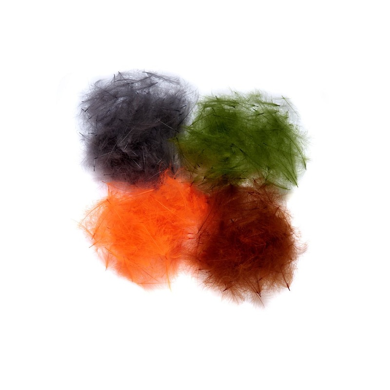 Fulling Mill CDC Feathers|White|Cinnamon|Rusty Brown|Pale Olive|Olive|Pale Yellow|Light Pink|Fl. Pink|Fl. Yellow|Fl. Orange|Fl. Red|Fl. Chartreuse|Natural Grey|Light Dun|Blue Dun|Black|Brown Olive|Tan|Brown|Fl. Sunburst