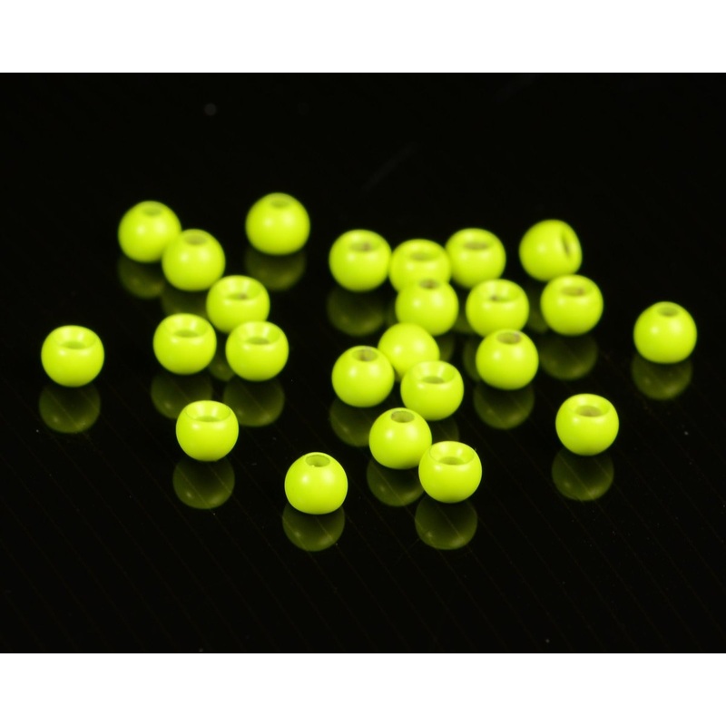 Hareline Dazzle Brass Beads|5/64 2.0mm|3/32 2.4mm|7/64 2.8mm|1/8 3.3mm|5/32 3.8mm|Black Gloss|Fl. Flame|Fl. Orange|Fl. Pink|Fl. Yellow Chartreuse|Black Ruby|Fl. Hot Salmon Pink|Iridescent Green|Blood Red|Matte Black|Mottled Brown|Mottled Olive|Metallic Or
