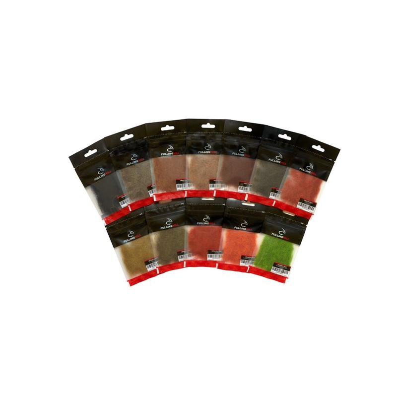 Fulling Mill Ultra Dry Dub|Onyx|Hare’s Ear|Tan|Brown|Rusty Spinner|Light Olive|Orange|Fl. Caddis Orange|Fl. Caddis Green|Olive Brown|Pepperbox|Olive Dun