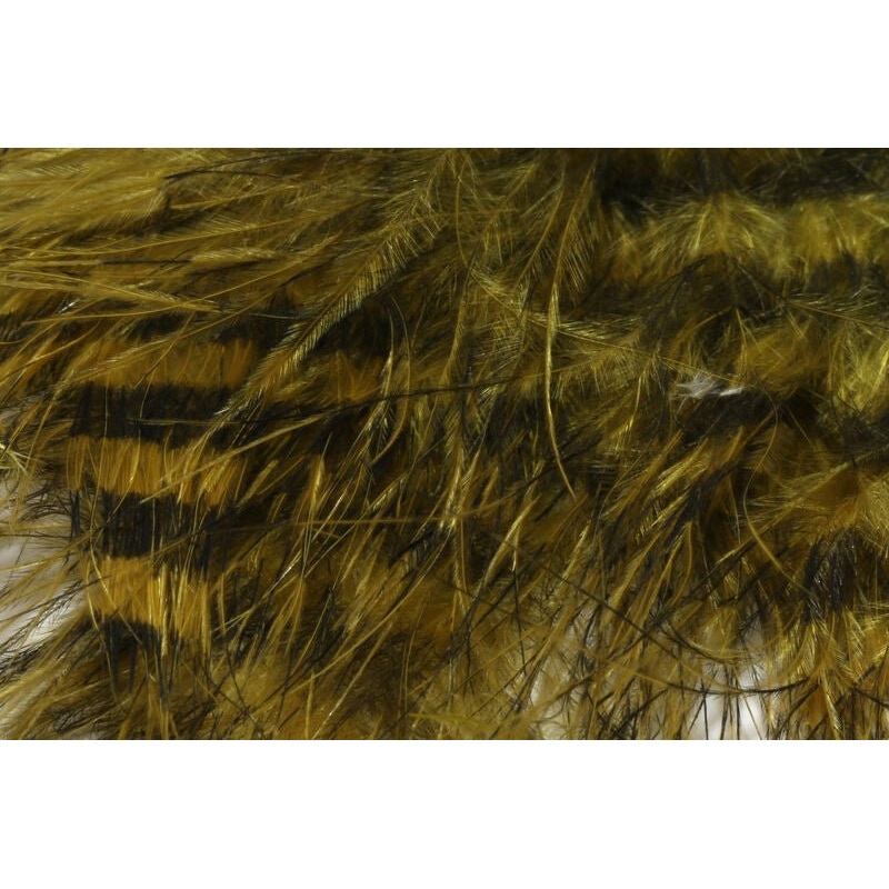 Hareline Jailhouse Marabou|Fl. Chartreuse Barred Black|Fl. Hot Pink Barred Purple|Hot Orange Barred Black|Light Olive Barred Brown|Olive Barred Black|Tan Barred Black|White Barred Black|Yellow Barred Red|Brown Olive Barred Black