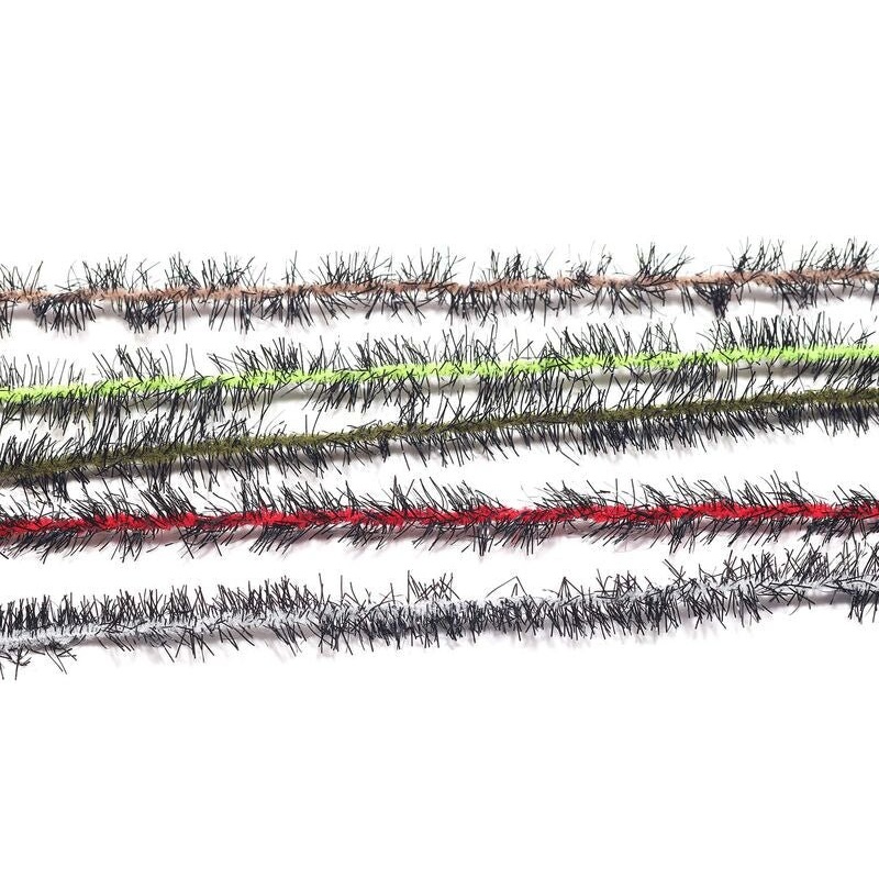Hareline Fly Stubble Chenille|Black|Brown|Caddis Green|Chartreuse|Medium Dun|Olive|Olive Brown|Red|Rust|Tan|White|Yellow