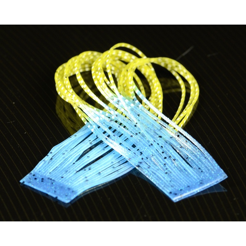 Hareline Crab Crusher Legs|Rust Blue Barred Clear|Blue White Barred Olive|Shrimp Blue Barred Clear