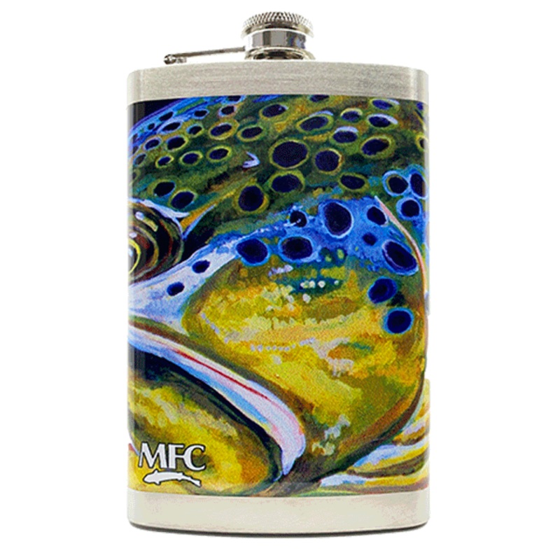 MFC Hip Flask|Udesen’s Montana Brown|Udesen’s Bonefish Tail|Maddox’s Brown Trout XI Skin|Maddox’s Deep Cutt|Maddox’s Snack|Maddox’s Rise Series |8|Maddox’s Rise Series |5 (Salmonfly Snack)|Sundell’s Brook Trout Skin|Sundell’s Brown Trout Skin|Sundell’s Oc