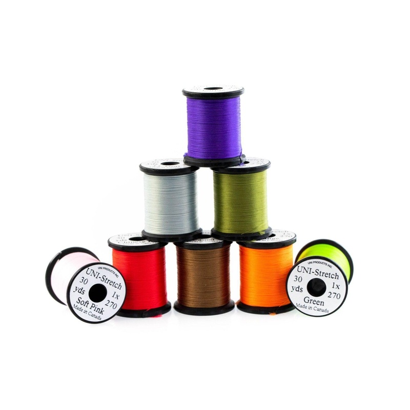 Hareline UNI Nylon Stretch|AQUA BLUE|BLACK|BROWN|CAMEL|CHART|CHI RED|FL GREEN|FL ORANG|FL YELL|FUCHSIA|HOT PINK|LT GREY|LT OLIVE|OLIVE|PUMPKIN|PURPLE|SOFT PNK|WHITE|WINE
