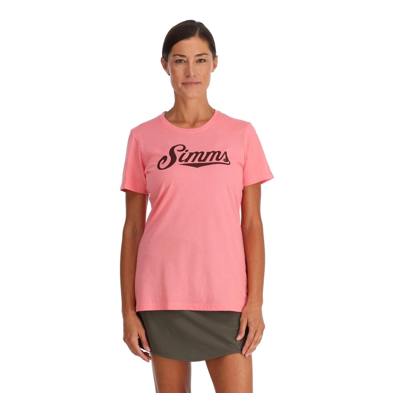 Simms W’s Crew Logo T-Shirt|Watermelon Heather|XS|Small|Medium|Large|XL|2XL
