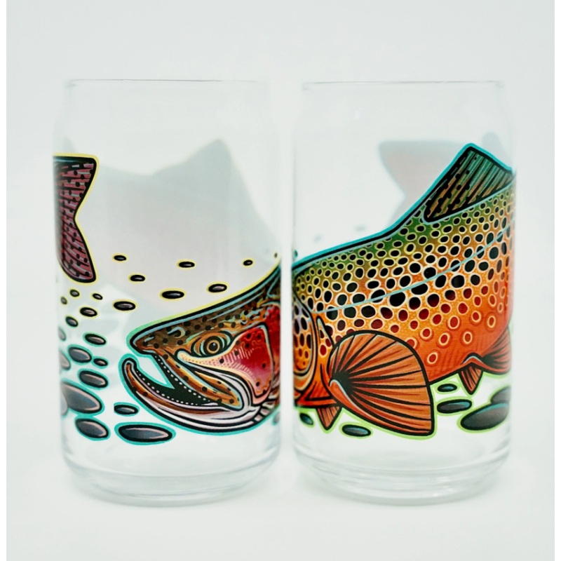 Casey Underwood Beer Glasses|Brown Trout|Rainbow Trout