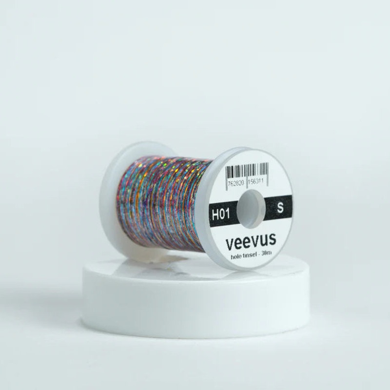 Veevus Holographic Tinsel|Rainbow|Blue|Green|Light Purple|Black|Orange|Brown|Yellow|Pink|Chartreuse|Red|Purple|Silver|Gold|Fuchsia|Teal|Copper|Medium|Large