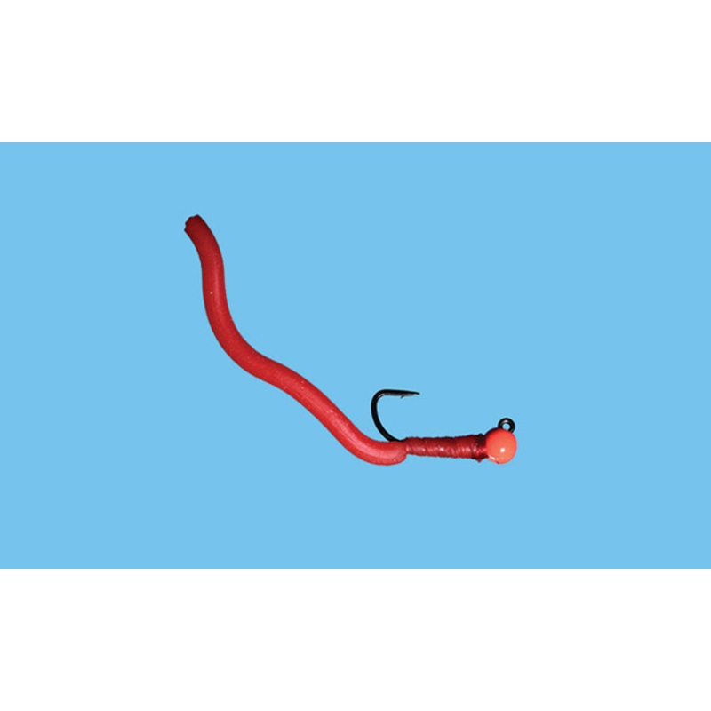 Tungsten Jig Gummy Worm||12|Red|Brown|Pink