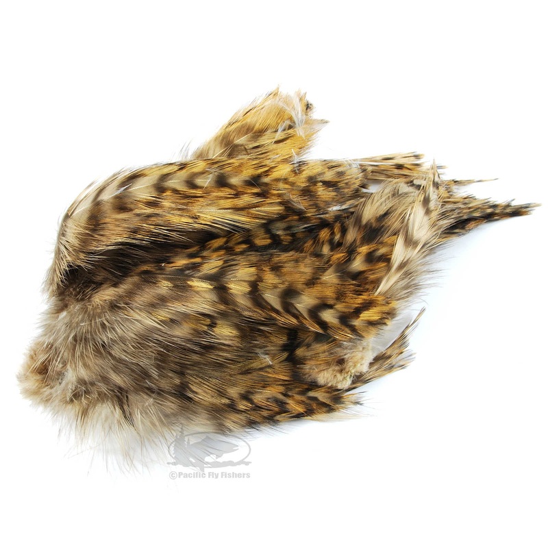 Barred Strung Neck Hackle|Tan|Brown|Fl Chartreuse|Natural|Olive|Yellow