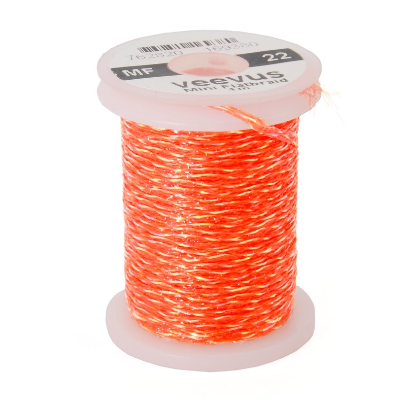 Veevus Mini Flat Braid|Fl. Pink|Fl. Orange|Peach Pearl|White Pearl|Dark Aqua|Purple|Black