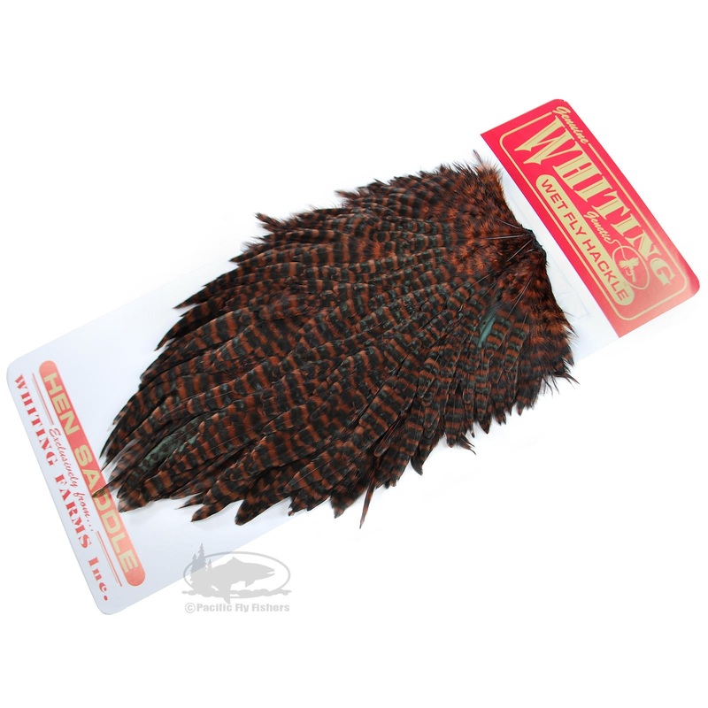 Whiting Hen Saddles|Brown|Grizzly Coachman Brown|Grizzly