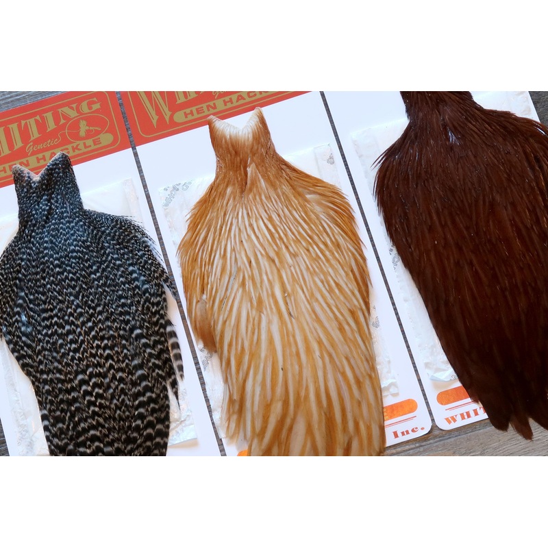 Whiting Red Label Hen Cape|Grizzly|Medium Ginger|Natural Brown|Dark Dun|Medium Dun|Black|Grizzly Dark Olive|Dyed Brown|Grizzly Coachman Brown|Grizzly Olive