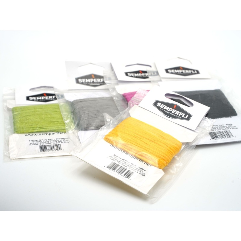 SemperFli Poly Yarn|Black|Baby Pink|Brown|Chartreuse|Copper|Cream|Dark Brown|Dark Green Olive|Hot Pink|Iron Blue|Orange|Purple|Red|Sage|Yellow|Medium Dun|Violet|Cornflower|Beige|Caddis Green|Medium Olive|Turquoise