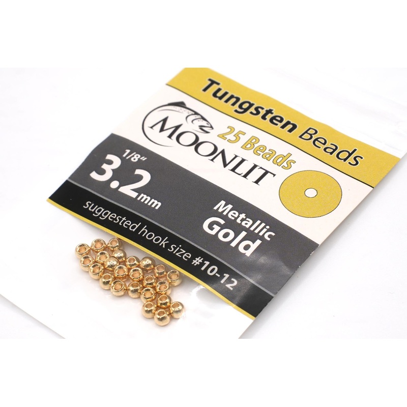 Tungsten Beads (25 pack)|Metallic Gold|Black Nickel|Metallic Silver|Metallic Copper|Metallic Light Pink|Light Olive (Apple)|Fluoro Orange|1.5mm (1/16″)|2.0mm (5/64″)|2.4mm (3/32″)|2.8mm (7/64″)|3.2mm (1/8″)|3.8mm (5/32″)|4.6mm (3/16″)|5.5mm (7/32″)