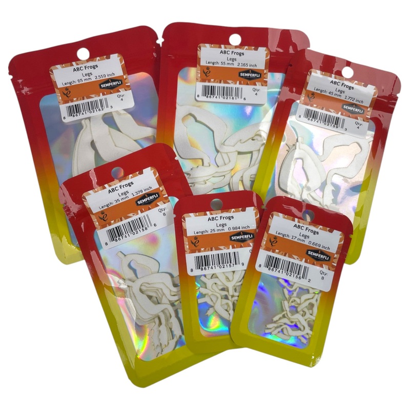 ABC Frog Legs|17mm 8 Bodies|25mm 8 Bodies|35mm 8 Bodies|45mm 8 Bodies|55mm 4 Bodies|65mm 4 Bodies