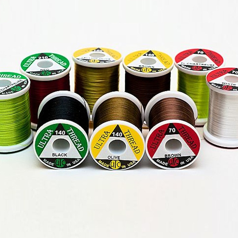 Ultra Thread|70|140|black|blue dun|burnt orange|cream|dark brown|fl. cerise|fl. chartreuse|fl. fire orange|fl. green|fl. orange|fl. pink|fl. shell pink|fl. white|fl. yellow|gray brown|green olive|hopper yellow|light olive|olive brown|olive|peacock blue|pu