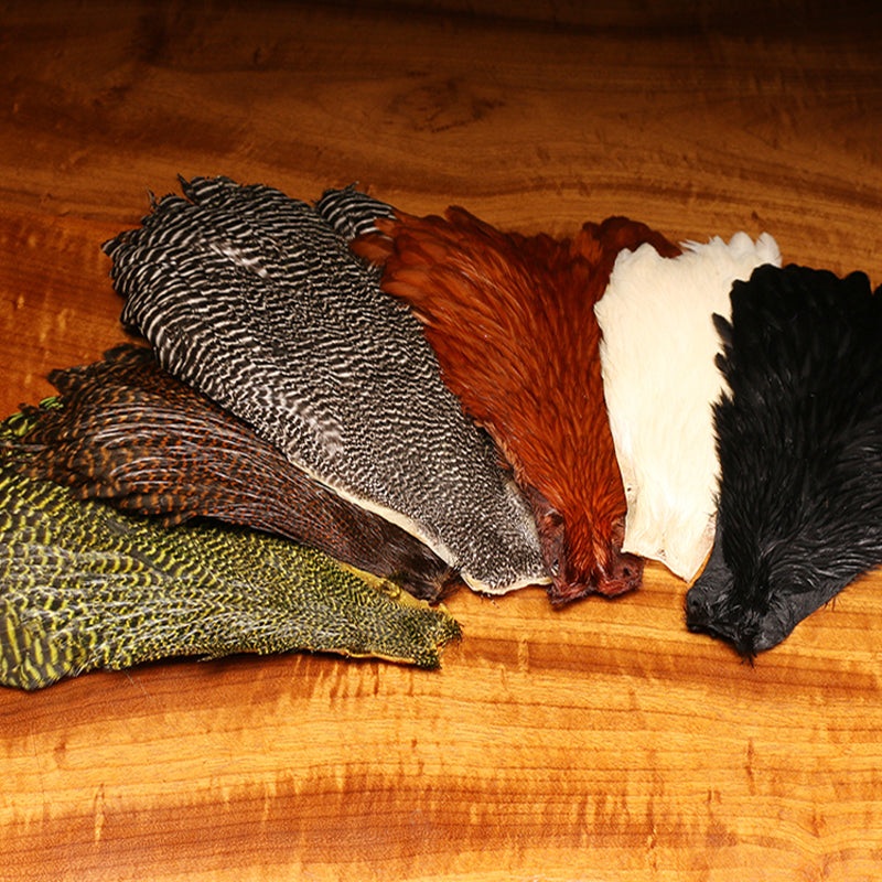 Hareline Hen Cape|black|brown|cream|grizzly dyed brown|grizzly natural|grizzly dyed olive|medium dun