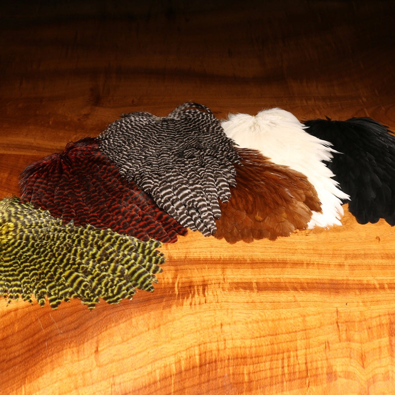 Hareline Hen Saddle|black|brown|cream|grizzly dyed brown|grizzly natural|grizzly dyed olive
