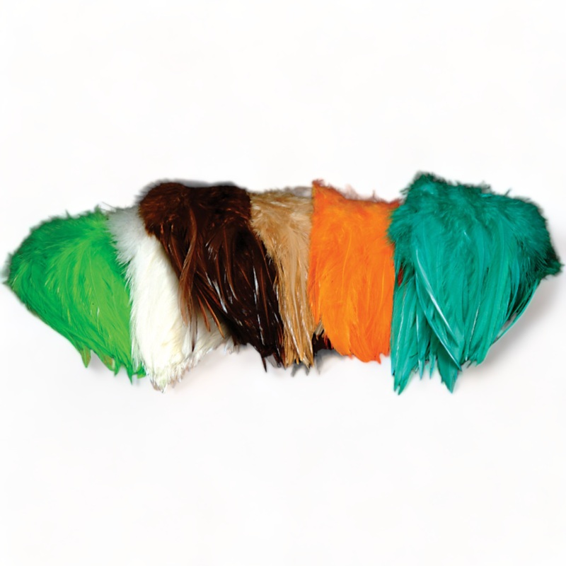 5-7 Dyed-Over-White Strung Saddle Hackle