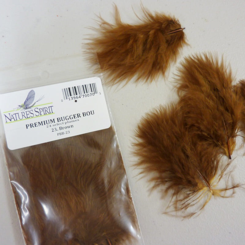 Premium Bugger Bou|black|brown olive|brown|crawdad orange|fl. chartreuse|gray olive|light olive|olive|purple|tan|white|yellow