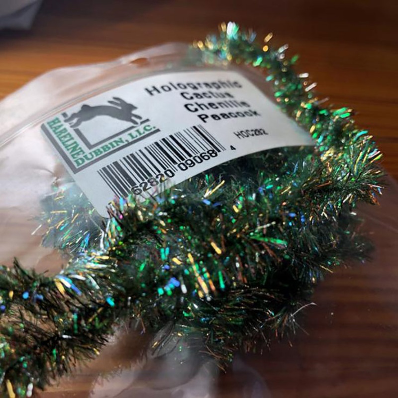 Holographic Cactus Chenille|black|brown|olive|peacock|silver/gold