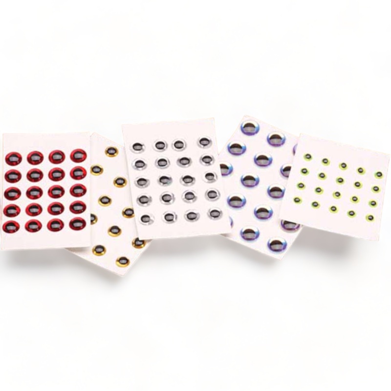 3D Adhesive Holographic Eyes|1/8″|5/32″|3/16″|7/32″|1/4″|5/16″|gold|super pearl|red|silver|yellow