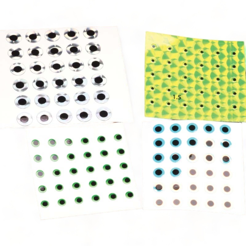 Adhesive Eyes|3/32″|1/8″|3/16″|1/4″|super pearl & black|silver & black|yellow & black