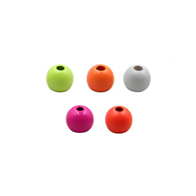 Painted Tungsten Bomb Beads|5/64″ (2.0mm)|3/32″ (2.4mm)|7/64″ (2.8mm)|1/8″ (3.2mm)|5/32″ (4.0mm)|3/16″ (4.8mm)|fl. chartreuse|fl. fire orange|fl. pink|red|white
