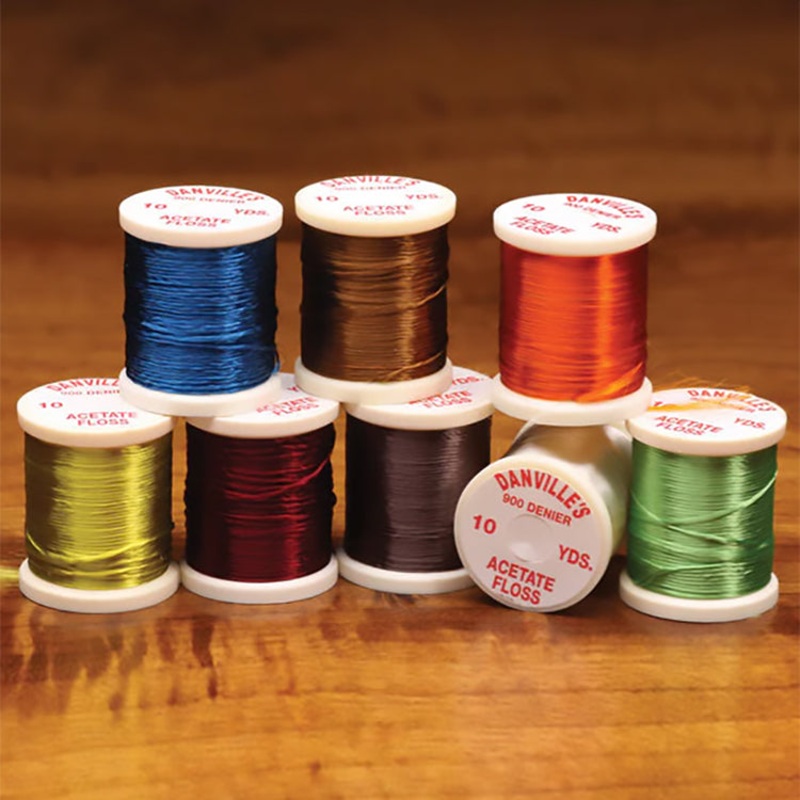 6/0 Flymaster Thread Unwaxed|black|tobacco brown|fl. chartreuse|fl. fire orange|fl. red (hot pink)|gray|olive (lt. brown)|red|white|yellow