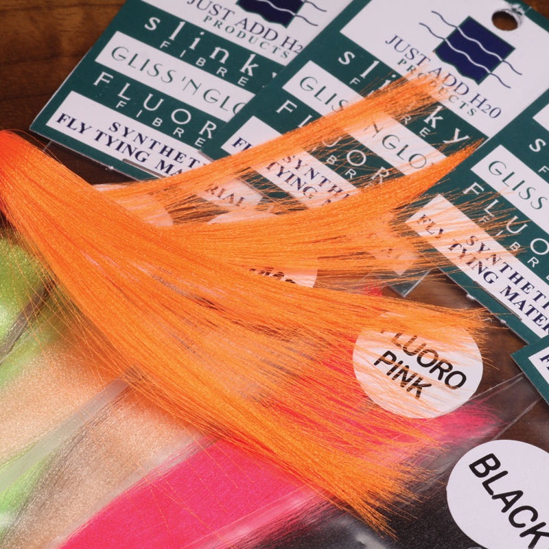 Fluoro Fibre|black|brown|cerise|chartreuse|gray|hot fl. orange|hot pink|olive|purple|red|shrimp|tan|white