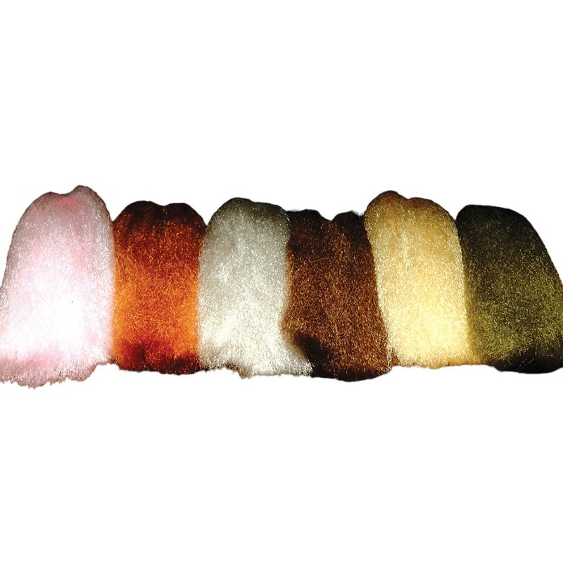 Ice Fur|black|brown|camel tan|chartreuse|polar bear cream|gray|hot orange|light minnow blue|olive|pink bonefish wing|rust orangutan|silver gray|silver tan super gotcha|tan|white|yellow