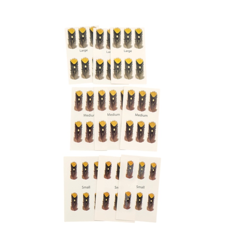 Imitation Jungle Cock Eyes|large 9/16″|med. 1/2″|small 3/8″