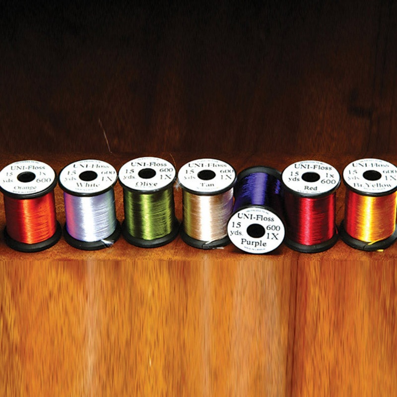 UNI-Floss Single Strand|beige|black|brown|bright yellow|burnt orange|charcoal|cream|dark blue|dark rust|golden brown|green|highlander green|light green|olive|orange|pink|purple|royal blue|red|rusty orange|rust|silver doctor blue|tan|white|wine